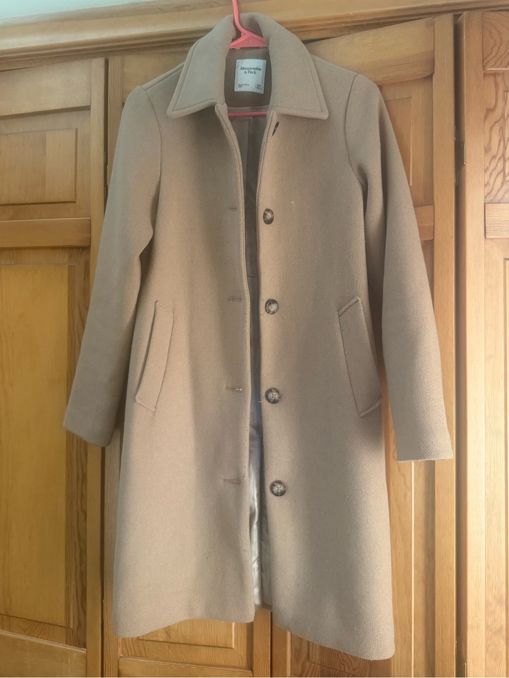 Abercrombie & Fitch Women's Camel Single-Breasted Trench Coat